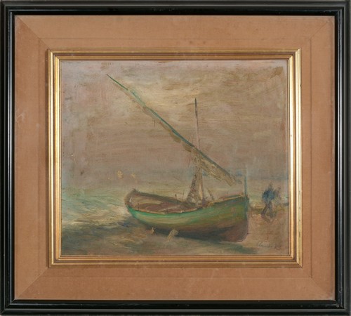 Dipinto olio cartone marina - dipinto,