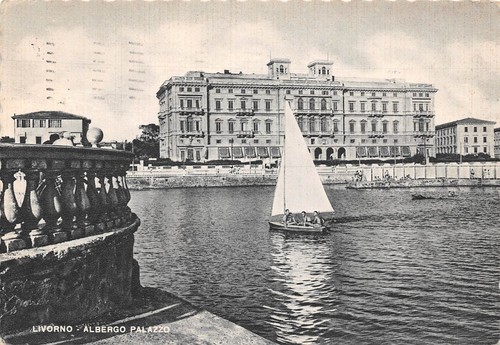 Cartolina livorno albergo - livorno,