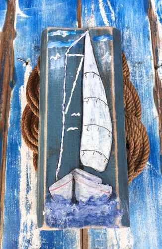 Barca vela dipinta - barca, legno