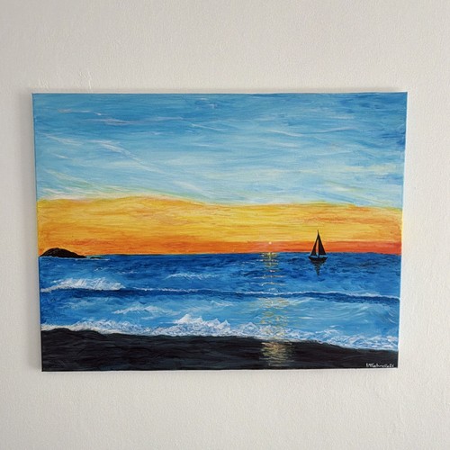 Dipinto tela tramonto sul - tela,